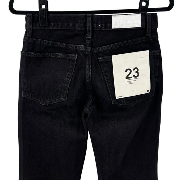 Re/Done Womens 70's Low Rise Bell Bottom Jeans in Black Size 23 - Picture 9 of 14